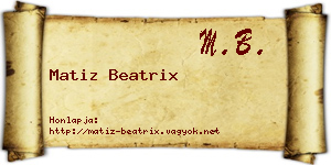 Matiz Beatrix névjegykártya